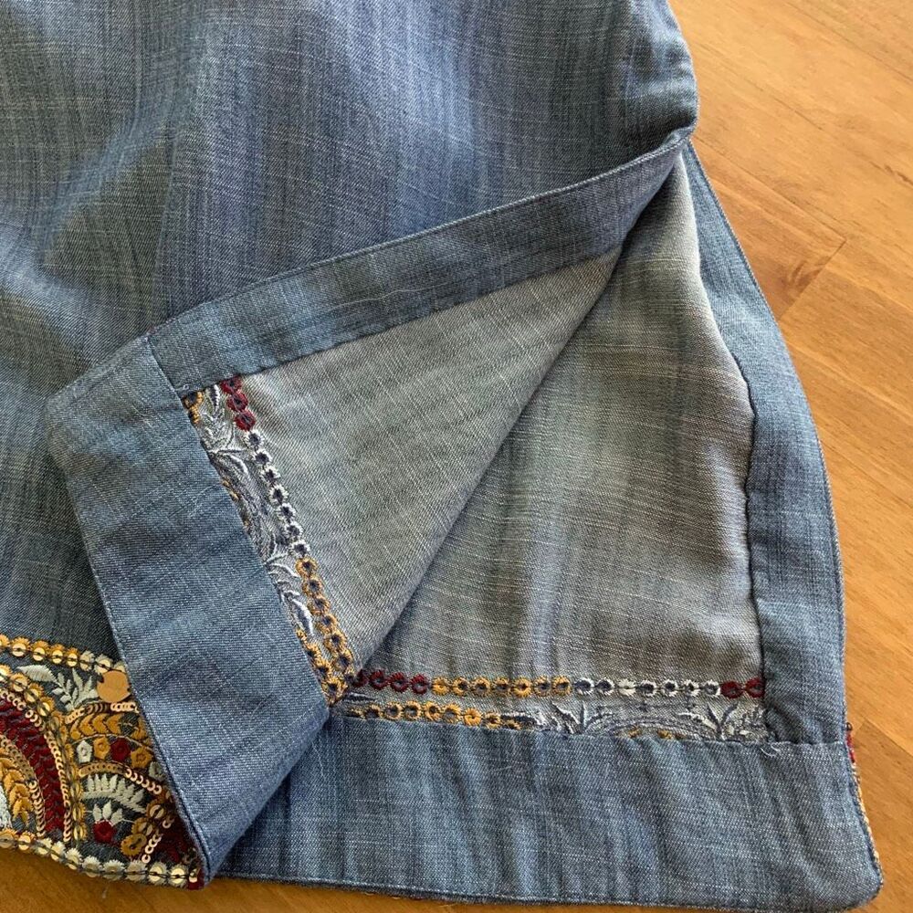 New✨ SOFT SURROUNDINGS Embroidered Tencel Topper (Sz M) - Picture 13 of 13